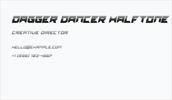 Dagger Dancer Halftone Italic Business Card