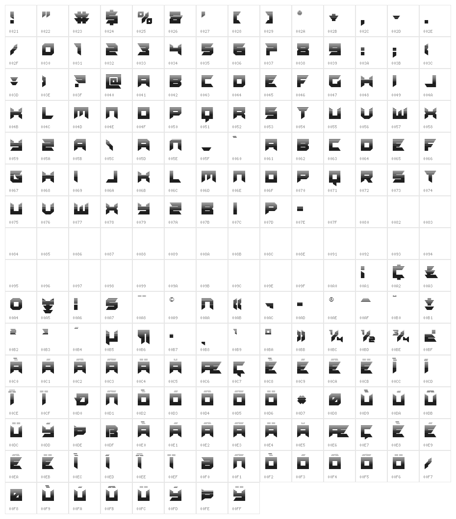 Dagger Dancer Halftone Character Map