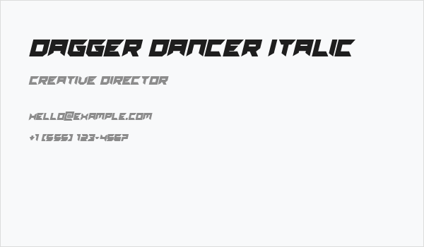 Dagger Dancer Italic Business Card