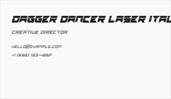 Dagger Dancer Laser Italic Business Card