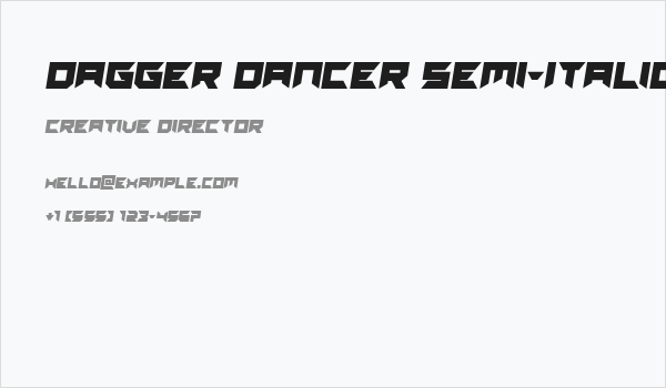 Dagger Dancer Semi-Italic Business Card