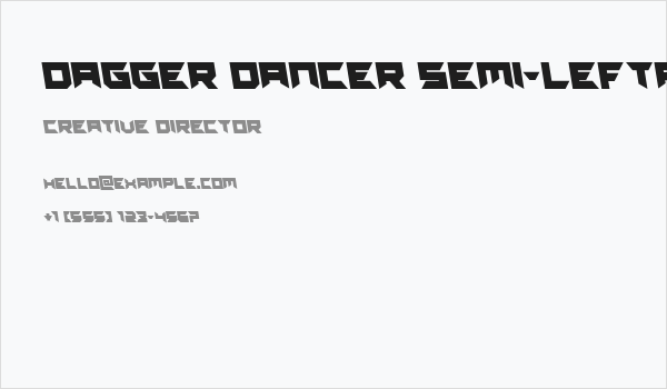 Dagger Dancer Semi-Leftalic Business Card