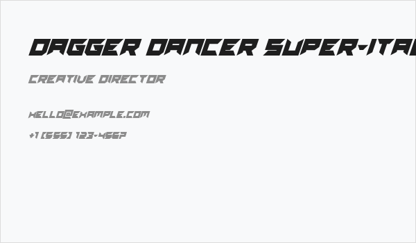 Dagger Dancer Super-Italic Business Card