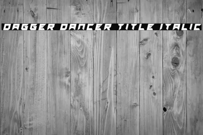 Dagger Dancer Title Italic خط examples