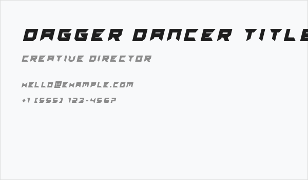 Dagger Dancer Title Italic Business Card