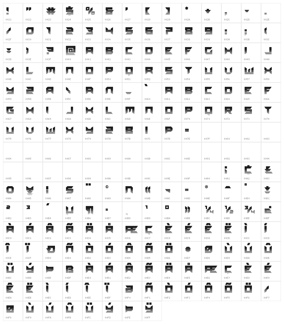 Dagger Dancer Twotone Character Map