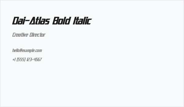 Dai-Atlas Bold Italic Business Card