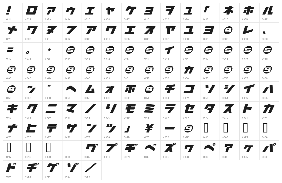 Daidoh Remix RoundJkaSha Character Map