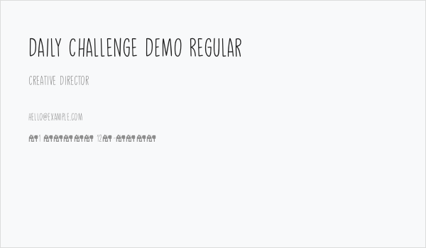 Daily Challenge DEMO Regular Business Card