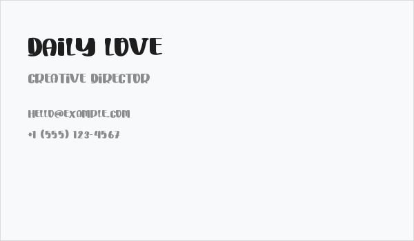 Daily Love Business Card