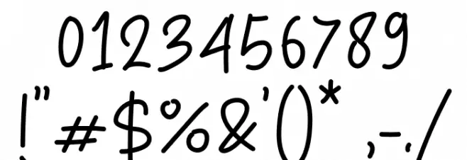 Daily Notes Font OTHER CHARS