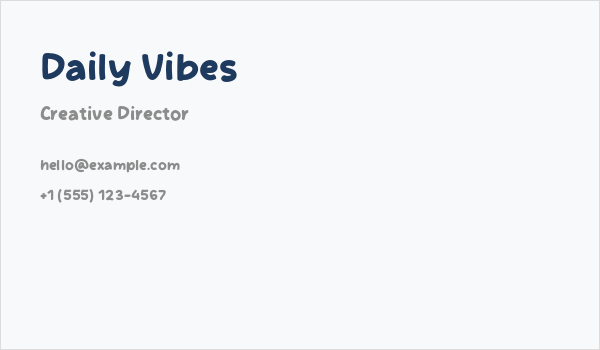 Daily Vibes Business Card