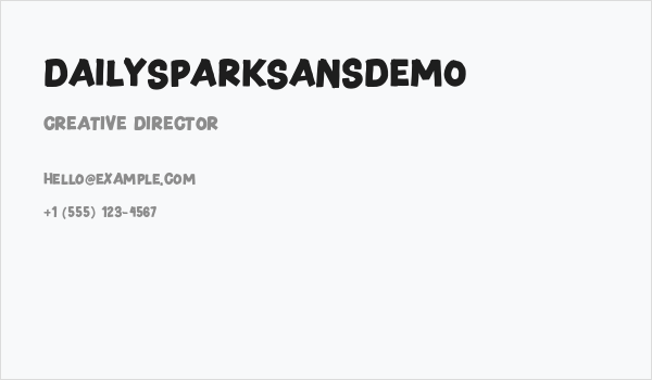 DailySparkSansDEMO Business Card