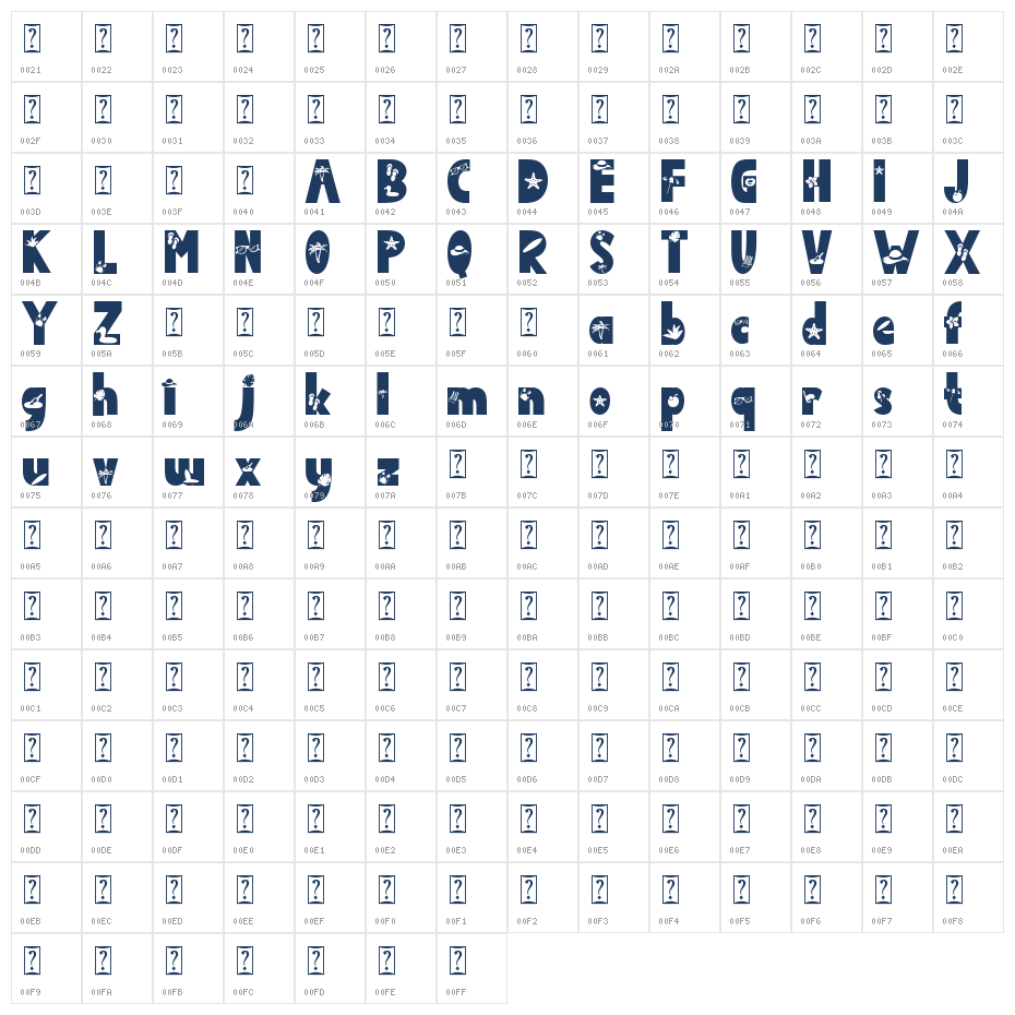 Dainty Summer Character Map
