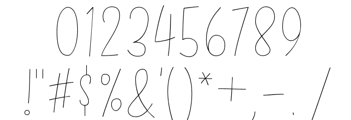 Daisy Rae Thin Font OTHER CHARS