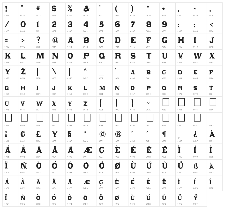 Daisy Regular Character Map