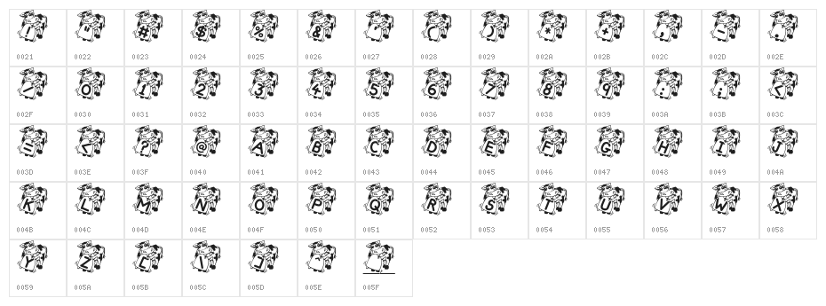 DaisyBell Character Map