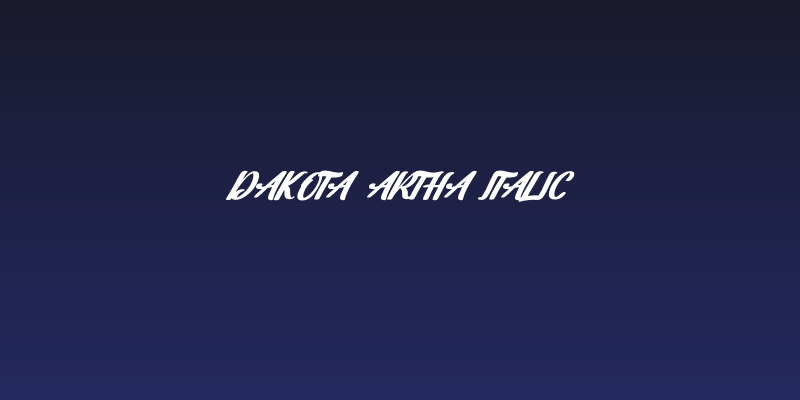 Dakota Artha Italic Social Header