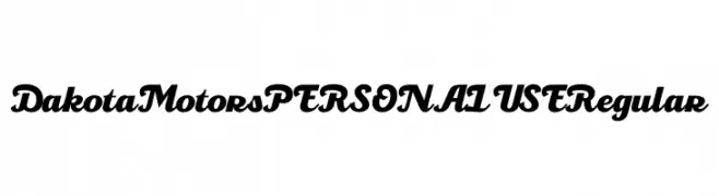 Dakota Motors PERSONAL USE Regular  Frei Schriftart Herunterladen