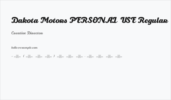 Dakota Motors PERSONAL USE Regular Business Card