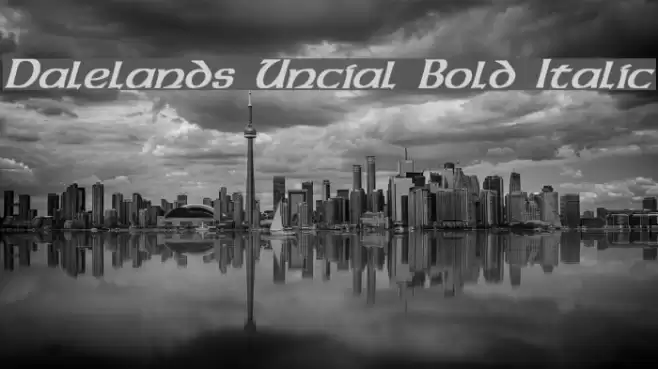 Dalelands Uncial Bold Italic Font examples
