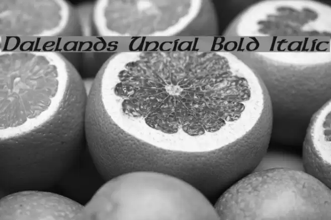 Dalelands Uncial Bold Italic Font examples