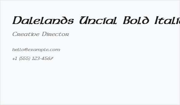 Dalelands Uncial Bold Italic Business Card