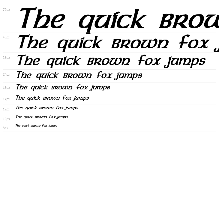 Dalelands Uncial Condensed Bold Italic Waterfall