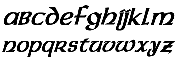 Dalelands Uncial Condensed Bold Italic Font LOWERCASE