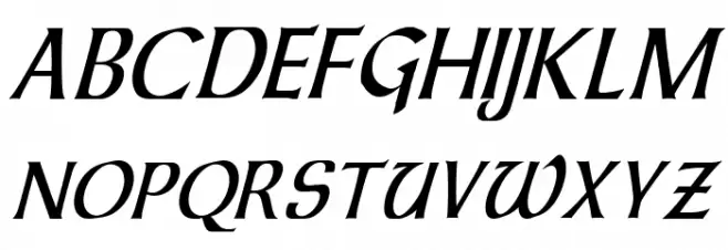 Dalelands Uncial Condensed Italic फ़ॉन्ट अपरकेस