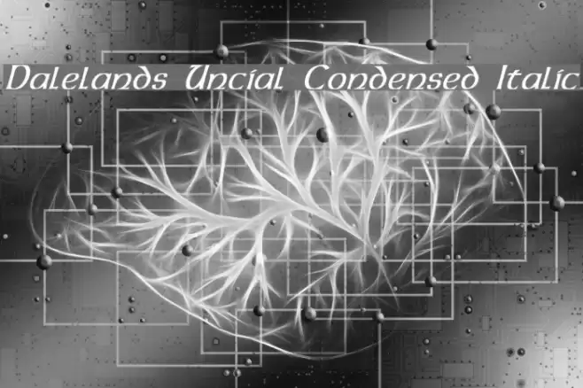 Dalelands Uncial Condensed Italic Font examples