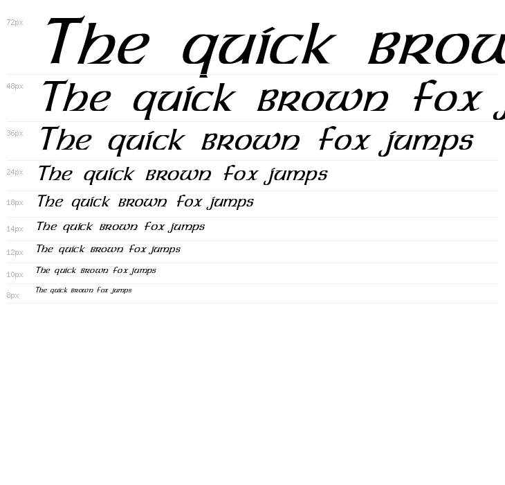 Dalelands Uncial Condensed Italic Waterfall