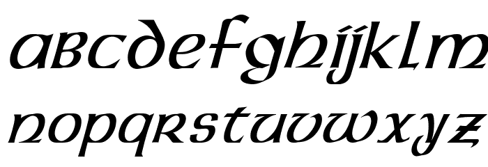 Dalelands Uncial Condensed Italic Font LOWERCASE