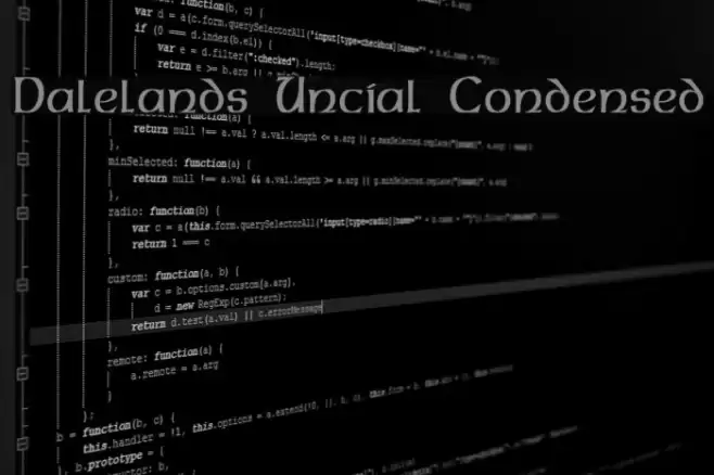 Dalelands Uncial Condensed フォント examples