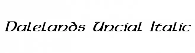 Dalelands Uncial Italic  Frei Schriftart Herunterladen