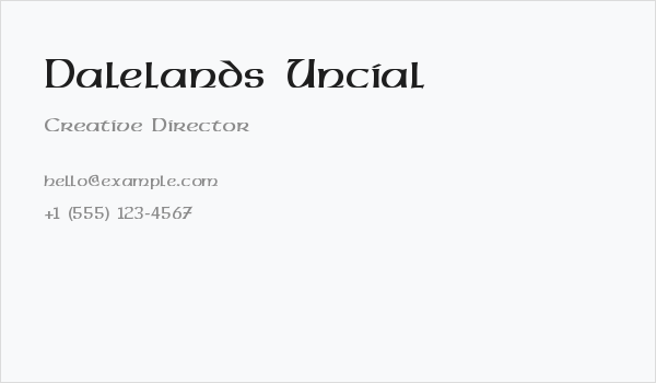 Dalelands Uncial Business Card