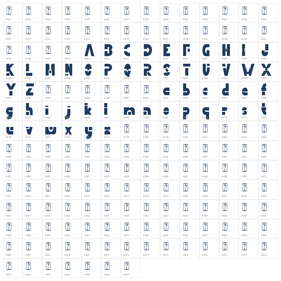 Dalfrent Demo Character Map