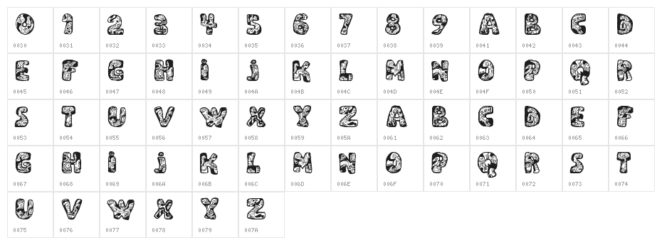 Dali Regular Character Map