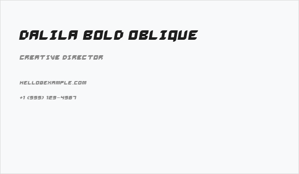 Dalila Bold Oblique Business Card