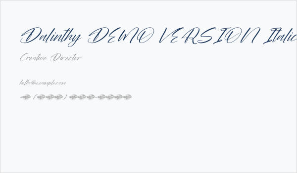 Dalinthy DEMO VERSION Italic Business Card