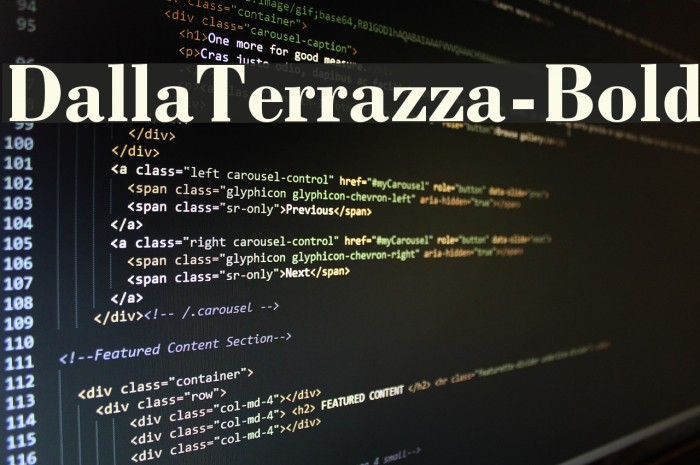DallaTerrazza-Bold Font examples