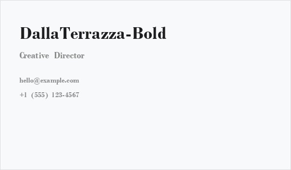 DallaTerrazza-Bold Business Card