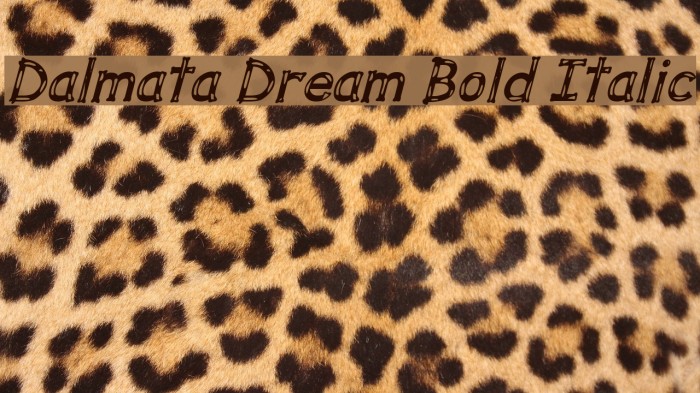Dalmata Dream Bold Italic لخطوط تنزيل examples