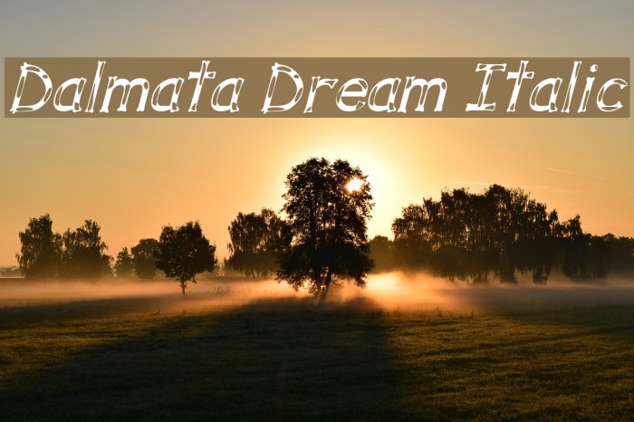 Dalmata Dream Italic Font examples