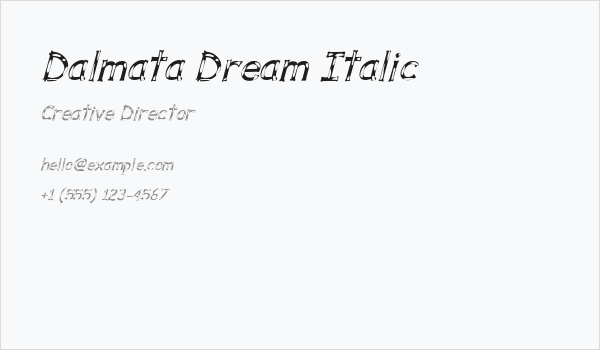 Dalmata Dream Italic Business Card