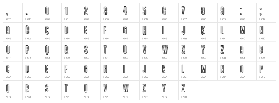 Dama Book Regular Character Map