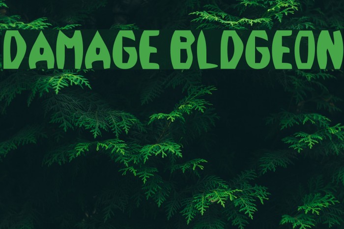 Damage!` Bludgeon Font examples