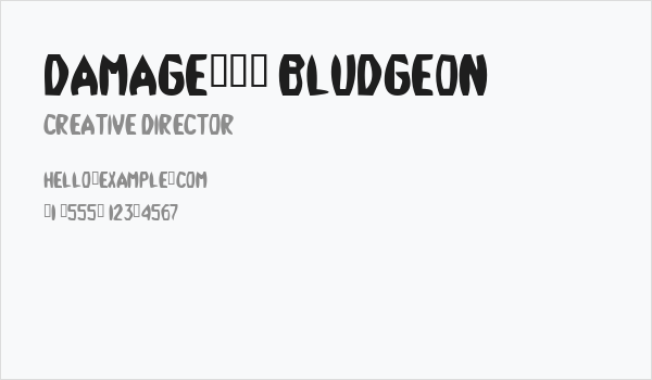 Damage!" Bludgeon Business Card