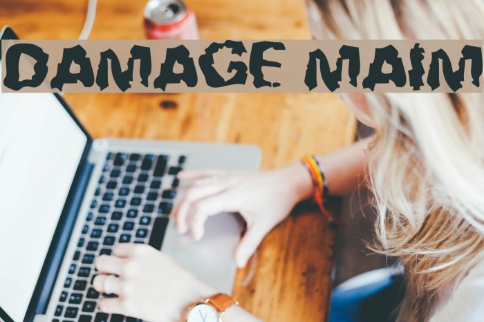 Damage!` Maim Font examples