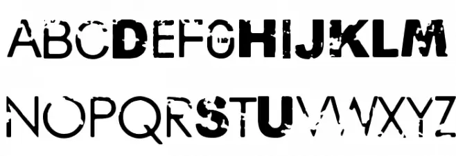 Damage Red Schriftart Groß